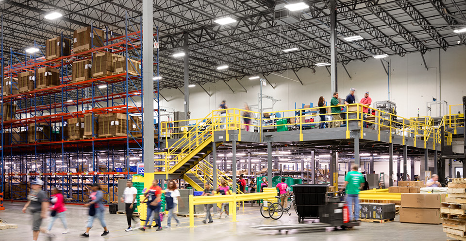 Interior of a warehouse